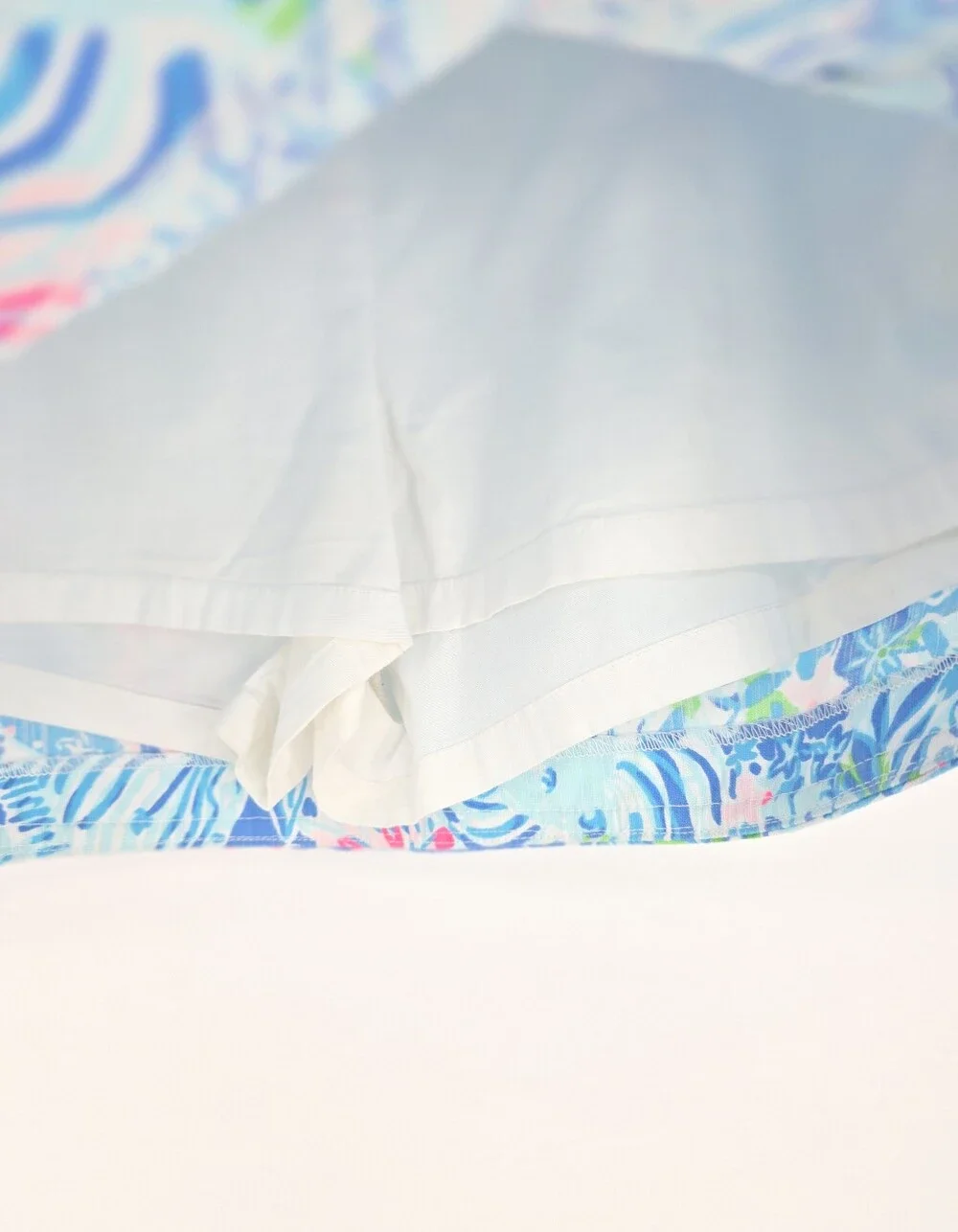 Lilly Pulitzer Blue Pink Floral Print Scallop Lace Skort Size 0